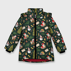 Куртка зимняя для девочки Новогодняя встреча, цвет: 3D-красный