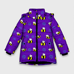 Куртка зимняя для девочки Bees, цвет: 3D-черный
