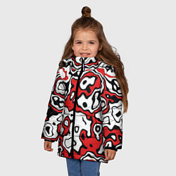 Куртка зимняя для девочки Агрессивный яркий камуфляж, цвет: 3D-черный — фото 2