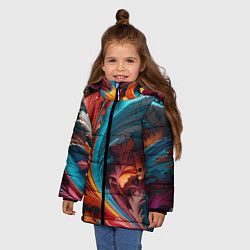 Куртка зимняя для девочки Красивый яркий узорчик, цвет: 3D-красный — фото 2