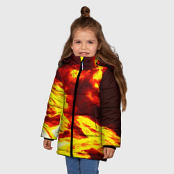 Куртка зимняя для девочки Огненное безумие, цвет: 3D-красный — фото 2