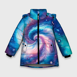 Куртка зимняя для девочки Галактический тай-дай, цвет: 3D-светло-серый