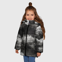 Куртка зимняя для девочки Абстракция сюрреализм, цвет: 3D-светло-серый — фото 2