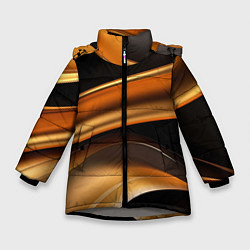 Куртка зимняя для девочки Yellow black style, цвет: 3D-светло-серый