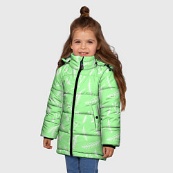Куртка зимняя для девочки Нежный новогодний узор, цвет: 3D-светло-серый — фото 2