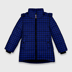 Куртка зимняя для девочки Паттерн объёмные квадраты тёмно-синий, цвет: 3D-черный
