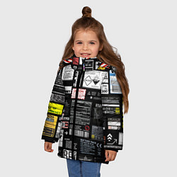 Куртка зимняя для девочки Инженерные шильдики, цвет: 3D-светло-серый — фото 2