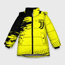 Куртка зимняя для девочки Juventus спортивные краски, цвет: 3D-светло-серый