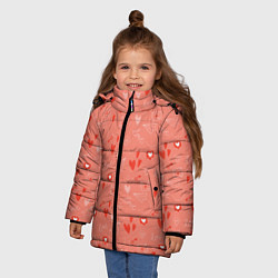 Куртка зимняя для девочки Love heart message pattern, цвет: 3D-красный — фото 2