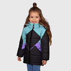 Куртка зимняя для девочки Ретро олимпийка, цвет: 3D-черный — фото 2
