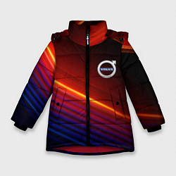 Куртка зимняя для девочки Volvo neon gradient auto, цвет: 3D-красный
