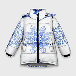 Куртка зимняя для девочки Снежинки в ряд, цвет: 3D-светло-серый