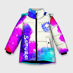 Куртка зимняя для девочки Samurai neon colors, цвет: 3D-черный