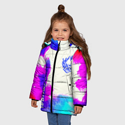 Куртка зимняя для девочки Samurai neon colors, цвет: 3D-красный — фото 2