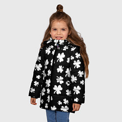 Куртка зимняя для девочки Black clover pattern anime, цвет: 3D-светло-серый — фото 2