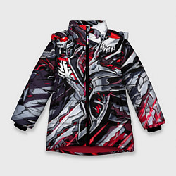 Куртка зимняя для девочки Адский рыцарь, цвет: 3D-красный