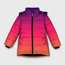 Куртка зимняя для девочки Полосный градиент, цвет: 3D-черный