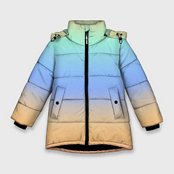 Зимняя куртка для девочки Голографический цветной градиент