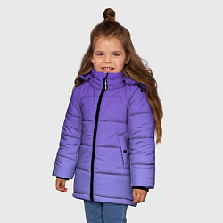 Куртка зимняя для девочки Светлый фиолетовый градиент, цвет: 3D-черный — фото 2
