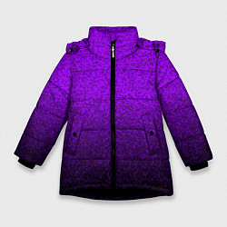 Куртка зимняя для девочки Насыщенный сиреневый текстура градиент, цвет: 3D-черный