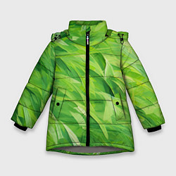 Зимняя куртка для девочки Зеленые мазки