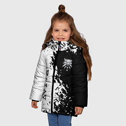 Куртка зимняя для девочки The Witcher game краски, цвет: 3D-черный — фото 2