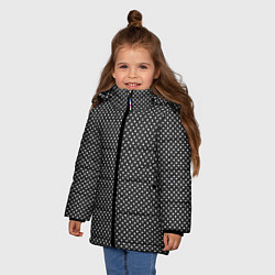 Куртка зимняя для девочки Черно-белые ромбы, цвет: 3D-черный — фото 2