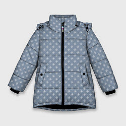 Куртка зимняя для девочки Цветущая поляна, цвет: 3D-черный