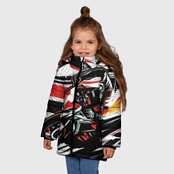 Куртка зимняя для девочки Мото-кросс, цвет: 3D-черный — фото 2