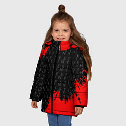 Куртка зимняя для девочки Дестини паттерн шутер краски, цвет: 3D-красный — фото 2