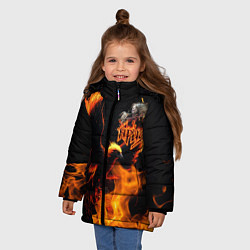 Куртка зимняя для девочки Феникс ария, цвет: 3D-красный — фото 2