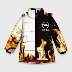 Куртка зимняя для девочки Opel огонь текстура, цвет: 3D-красный