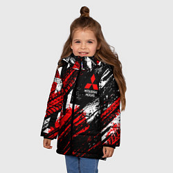Куртка зимняя для девочки Mitsubishi - sport style, цвет: 3D-красный — фото 2