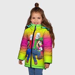 Куртка зимняя для девочки Братья Марио, цвет: 3D-черный — фото 2