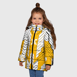 Куртка зимняя для девочки Жёлто-белая броня, цвет: 3D-светло-серый — фото 2