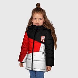 Куртка зимняя для девочки Roblox текстура мобайл геометрия, цвет: 3D-красный — фото 2
