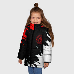 Куртка зимняя для девочки Manchester United flame fc, цвет: 3D-красный — фото 2