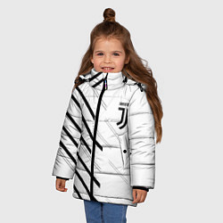 Куртка зимняя для девочки Juventus sport geometry, цвет: 3D-светло-серый — фото 2