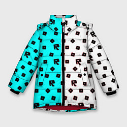 Куртка зимняя для девочки Roblox pattern logo mobile, цвет: 3D-красный