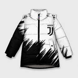 Куртка зимняя для девочки Ювентус краски спорт, цвет: 3D-светло-серый