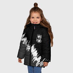 Куртка зимняя для девочки Barcelona краски текстура фк, цвет: 3D-светло-серый — фото 2