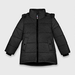 Куртка зимняя для девочки Чёрная мятая кожа, цвет: 3D-черный