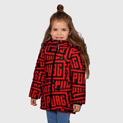 Куртка зимняя для девочки PUBG pattern games, цвет: 3D-черный — фото 2