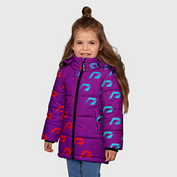 Куртка зимняя для девочки НФС лого градиент текстура, цвет: 3D-светло-серый — фото 2