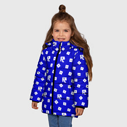 Куртка зимняя для девочки Роблокс паттерн мобайл, цвет: 3D-черный — фото 2