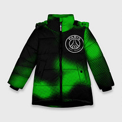 Куртка зимняя для девочки PSG sport halftone, цвет: 3D-черный