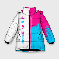 Зимняя куртка для девочки Tottenham neon gradient style по-вертикали