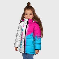 Куртка зимняя для девочки Tottenham neon gradient style по-вертикали, цвет: 3D-черный — фото 2
