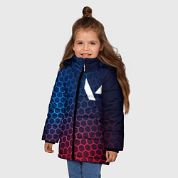 Куртка зимняя для девочки Valorant неоновые соты, цвет: 3D-черный — фото 2