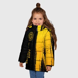 Куртка зимняя для девочки Leicester City - gold gradient по-вертикали, цвет: 3D-черный — фото 2
